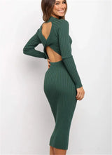 Backless Sweater Dress Green L – Posh Atomic
