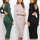 Backless Sweater Dress Green S – Posh Atomic