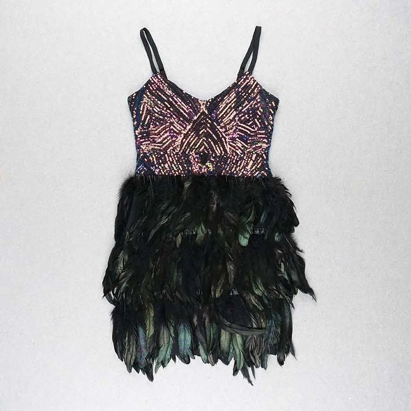 Beautiful Sleeveless Sequined Party Dress Black L – Posh Atomic