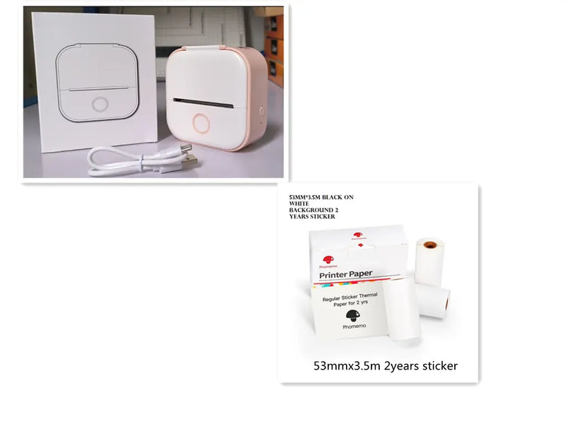 Bluetooth Mini Label Printer White Set2 USB – Posh Atomic
