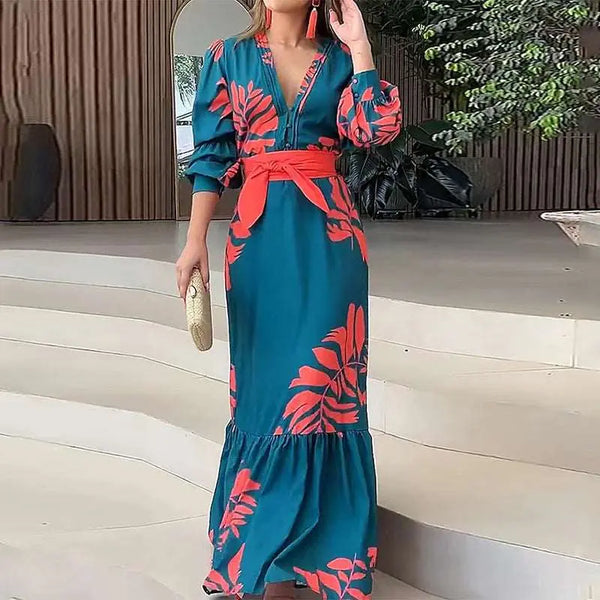 Bohemian Style Women's Long Sleeve Dress Picture Color S – Posh Atomic