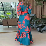 Bohemian Style Women's Long Sleeve Dress Picture Color M – Posh Atomic