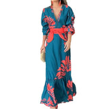 Bohemian Style Women's Long Sleeve Dress Picture Color XXL – Posh Atomic