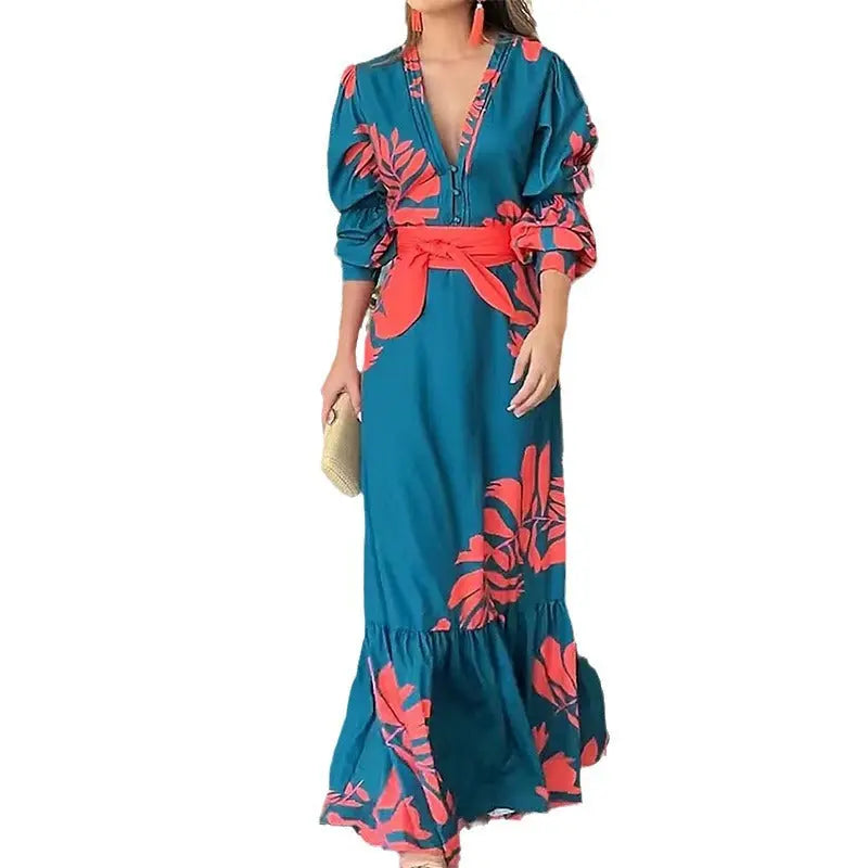 Bohemian Style Women's Long Sleeve Dress Picture Color XXL – Posh Atomic