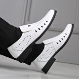 Breathable Leather Sandals Soft Men's Shoes Sandals 1028 White – Posh Atomic