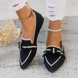 Casual And Comfortable Beautiful Bowknot Shoes Navy Blue – Posh Atomic