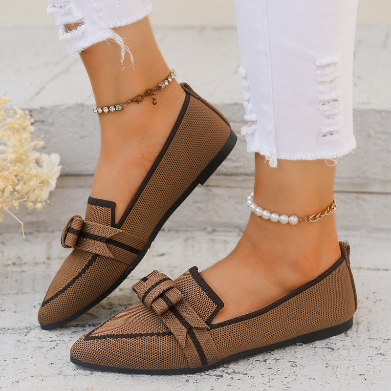 Casual And Comfortable Beautiful Bowknot Shoes Brown – Posh Atomic