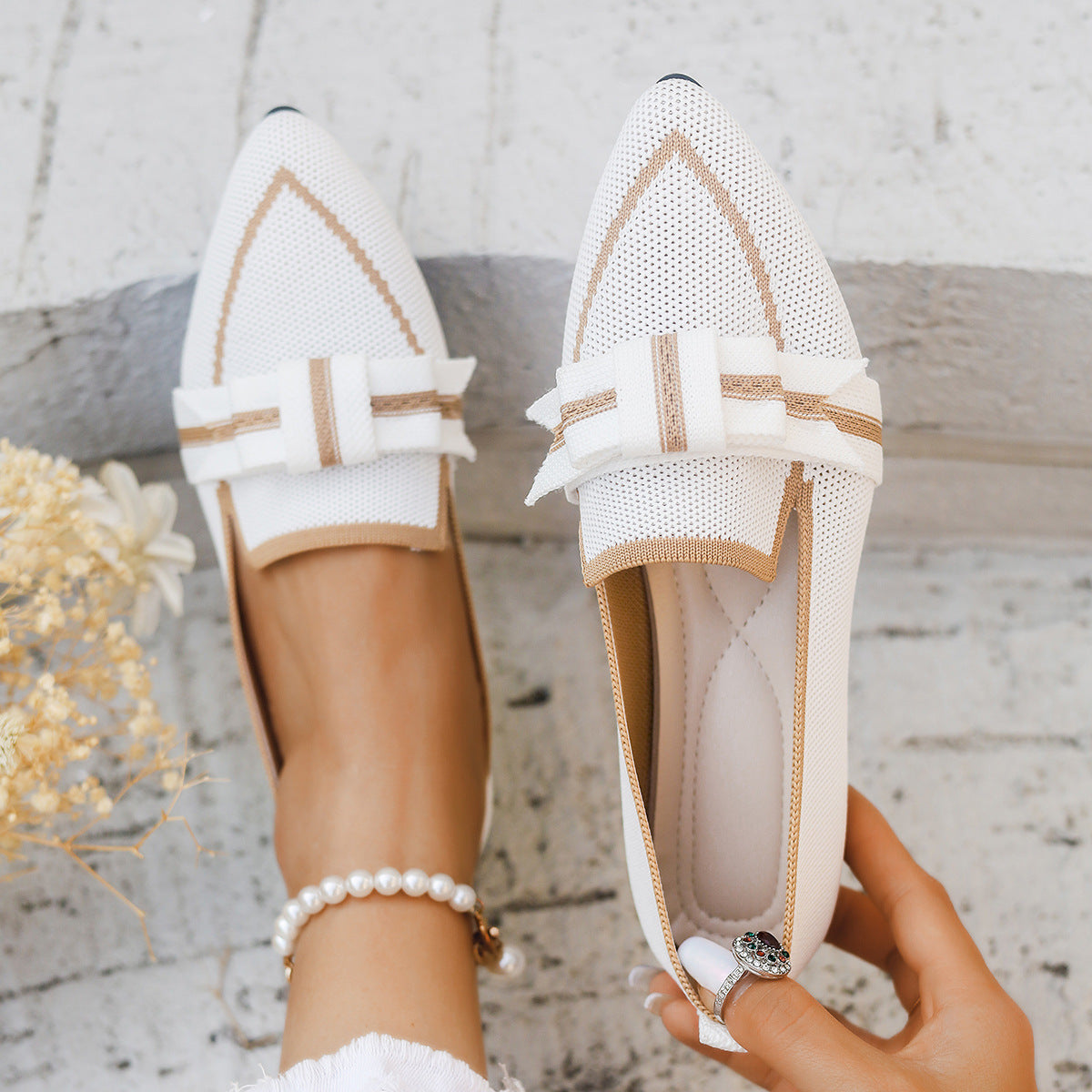 Casual And Comfortable Beautiful Bowknot Shoes Brown – Posh Atomic