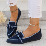 Casual And Comfortable Beautiful Bowknot Shoes Navy Blue – Posh Atomic