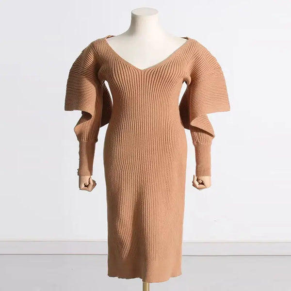Casual Dolman Sleeve Wool Dress White M – Posh Atomic
