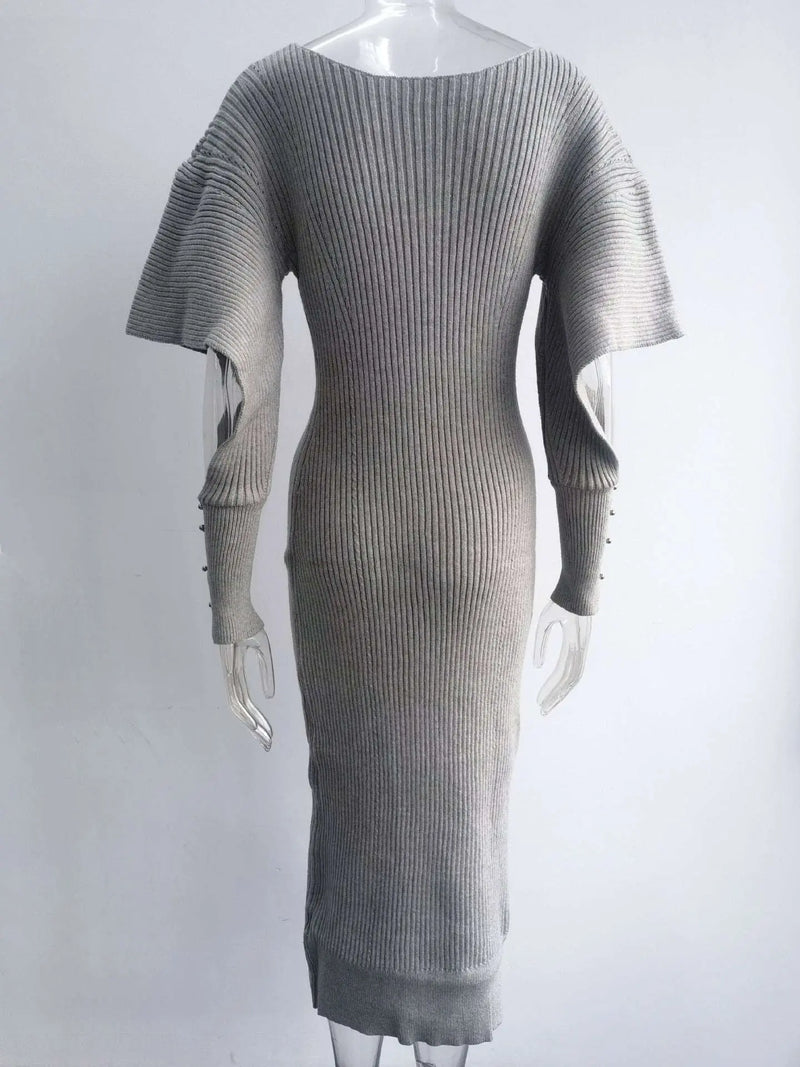 Casual Dolman Sleeve Wool Dress Granny Grey M – Posh Atomic
