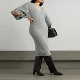 Casual Dolman Sleeve Wool Dress Dark Gray L – Posh Atomic