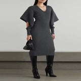 Casual Dolman Sleeve Wool Dress Dark Gray M – Posh Atomic