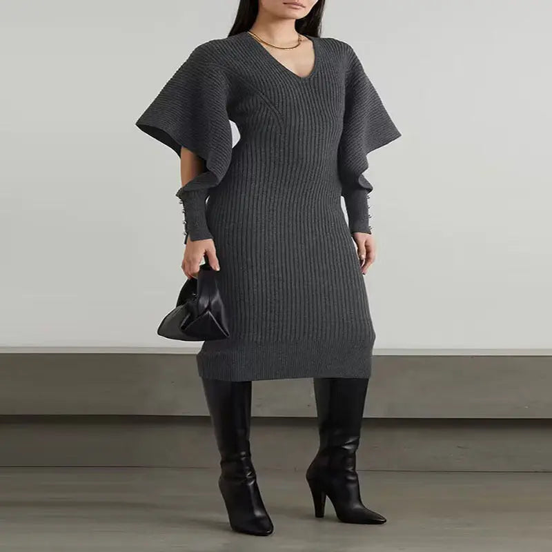 Casual Dolman Sleeve Wool Dress Dark Gray M – Posh Atomic
