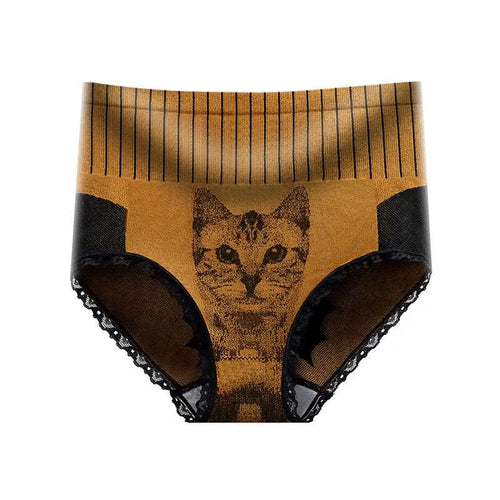 Cat Print Seamless Panties Yellow Free Size – Posh Atomic