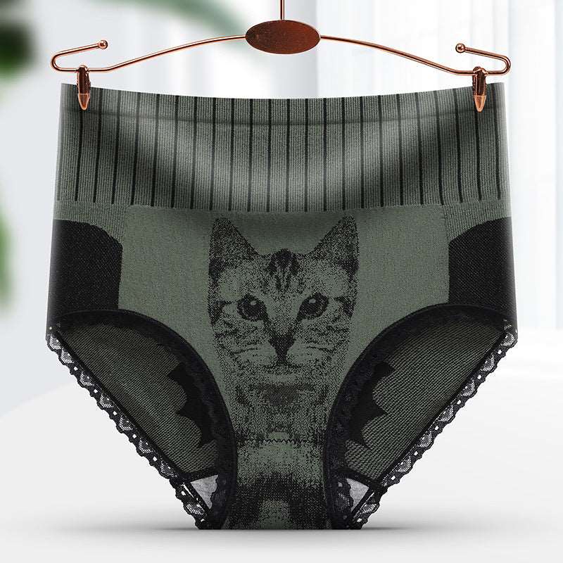 Cat Print Seamless Panties Brown Free Size – Posh Atomic