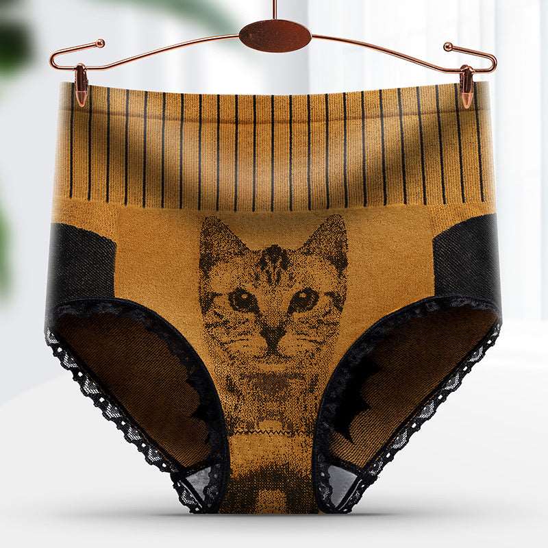 Cat Print Seamless Panties Purple Free Size – Posh Atomic