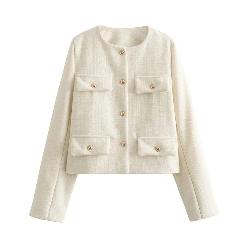 Classic Style Fashion Button Decoration Short Jacket Black S – Posh Atomic