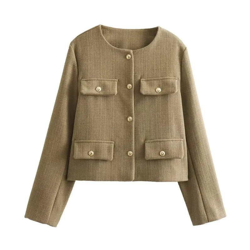 Classic Style Fashion Button Decoration Short Jacket Black L – Posh Atomic