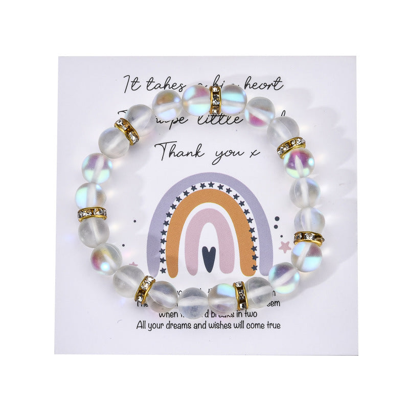 Colorful Glitter Stone Colorful Crystal Bracelet A03 Blue With Card – Posh Atomic
