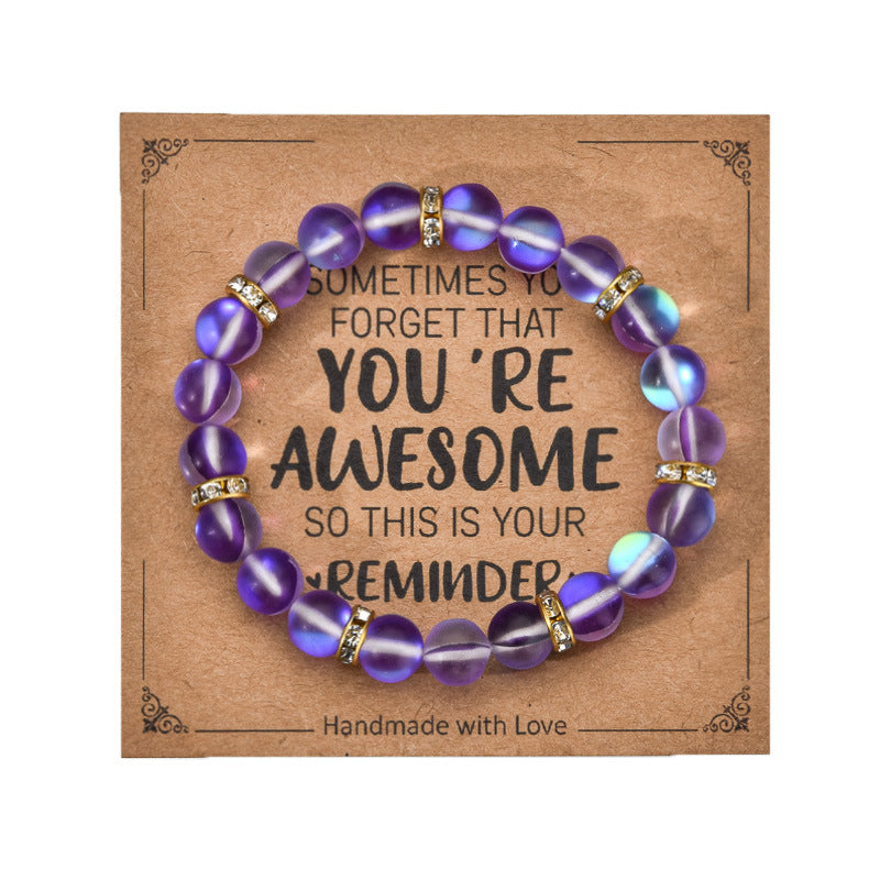 Colorful Glitter Stone Colorful Crystal Bracelet 2 Blue With Card – Posh Atomic