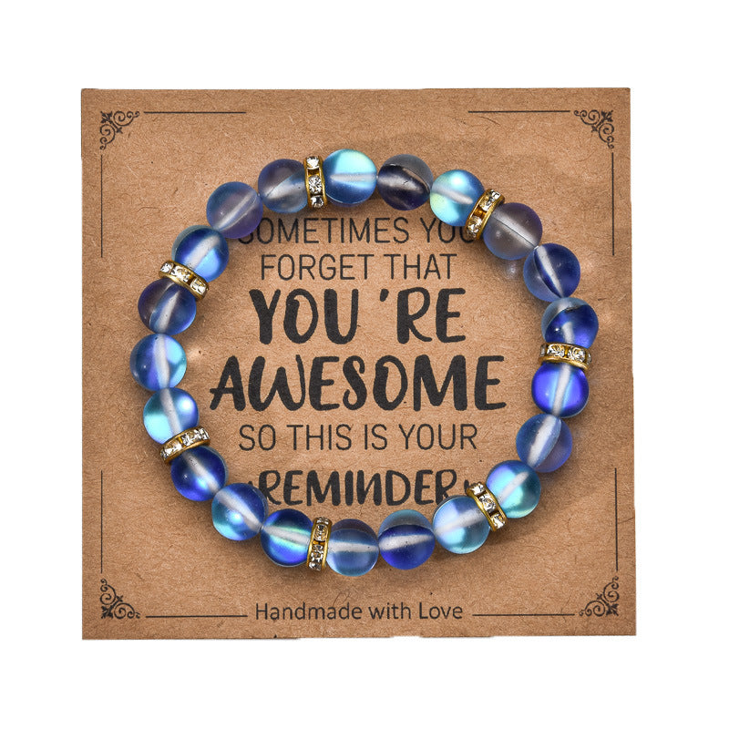 Colorful Glitter Stone Colorful Crystal Bracelet 02 Blue With Card – Posh Atomic