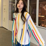 Colorful Striped Fringed Sweater Picture Color M – Posh Atomic