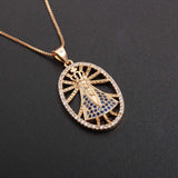 Copper-plated Gold Inlaid Zircon Necklace Ornament Accessories NE089 – Posh Atomic
