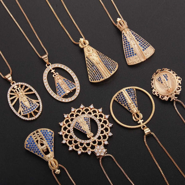 Copper-plated Gold Inlaid Zircon Necklace Ornament Accessories NA122 – Posh Atomic