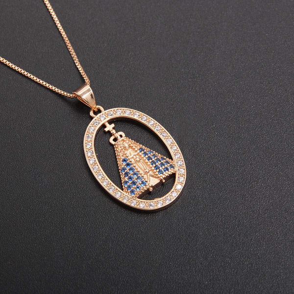 Copper-plated Gold Inlaid Zircon Necklace Ornament Accessories ND096 – Posh Atomic