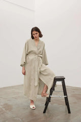 Cotton Long Sleeve Bathrobe Green L – Posh Atomic
