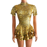 Dazzling Sequined Party Dress Rose Red Average Size – Posh Atomic