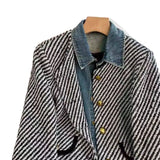 Denim Stitching Classic Style Coat Picture Color 2XL – Posh Atomic