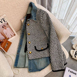 Denim Stitching Classic Style Coat Picture Color S – Posh Atomic