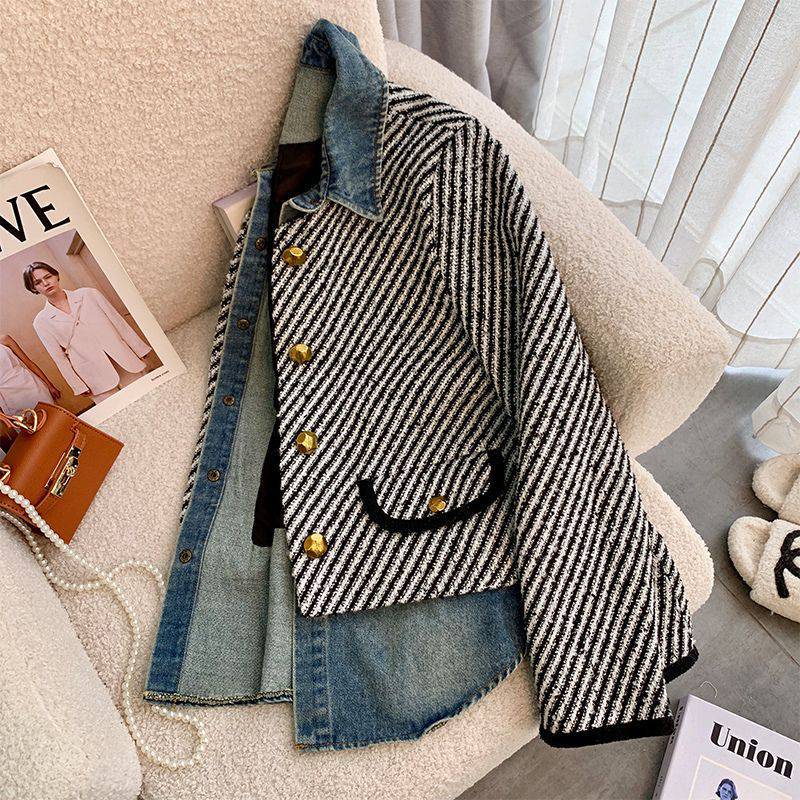 Denim Stitching Classic Style Coat Picture Color S – Posh Atomic