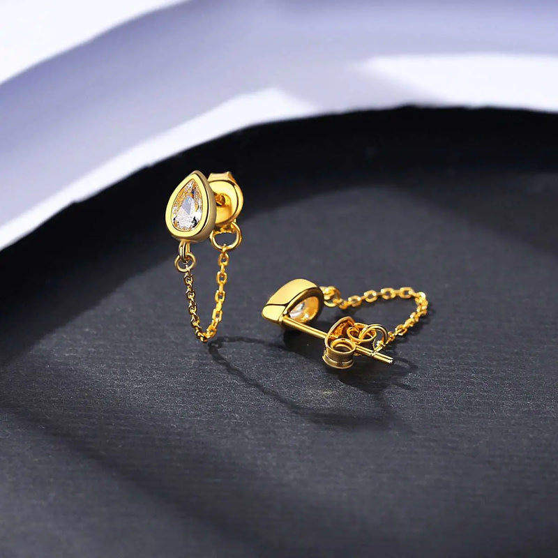 Drop Chain Stud Earrings – Posh Atomic