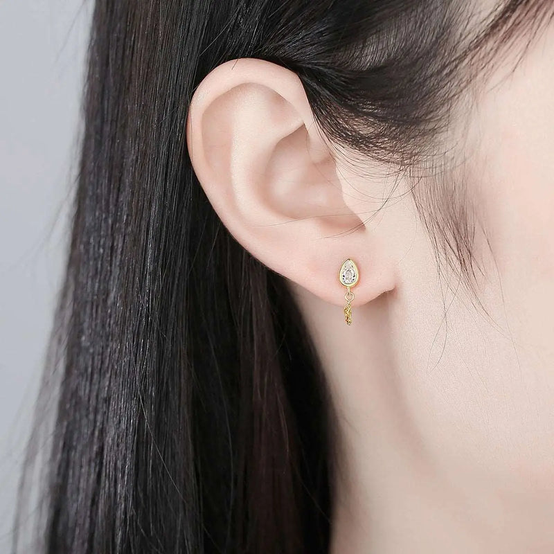 Drop Chain Stud Earrings – Posh Atomic