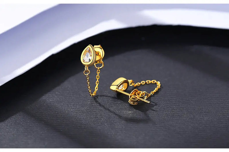 Drop Chain Stud Earrings – Posh Atomic