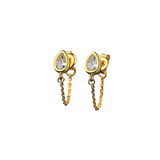 Drop Chain Stud Earrings 14K Gold 925 Silver – Posh Atomic
