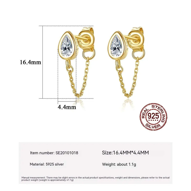 Drop Chain Stud Earrings – Posh Atomic