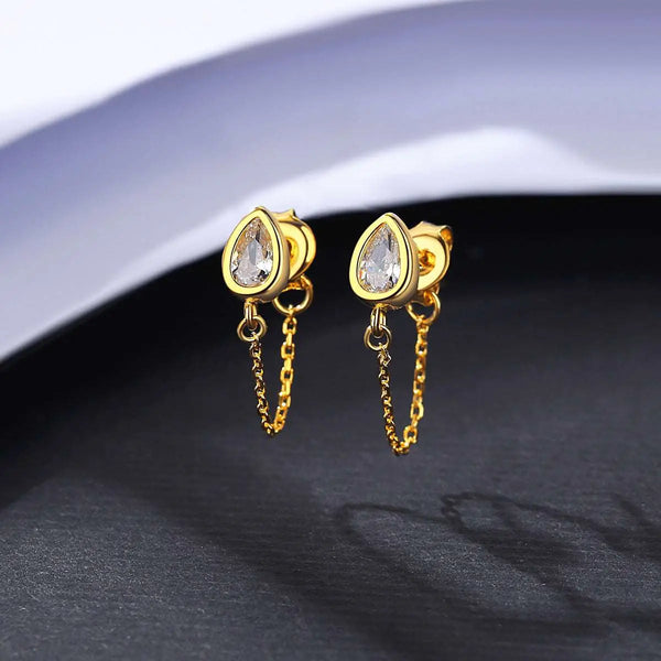Drop Chain Stud Earrings – Posh Atomic