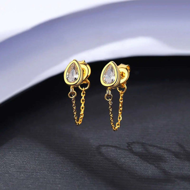 Drop Chain Stud Earrings – Posh Atomic
