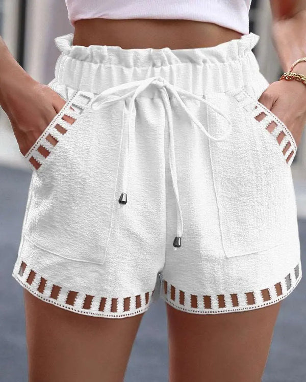Elastic Waistband Shorts White M – Posh Atomic