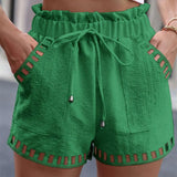 Elastic Waistband Shorts White S – Posh Atomic