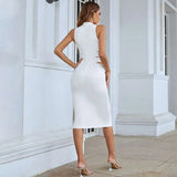Elegant Slim-fit Sheath High Waist Pencil Skirt White L – Posh Atomic