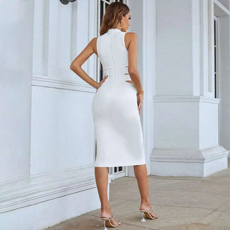 Elegant Slim-fit Sheath High Waist Pencil Skirt White L – Posh Atomic