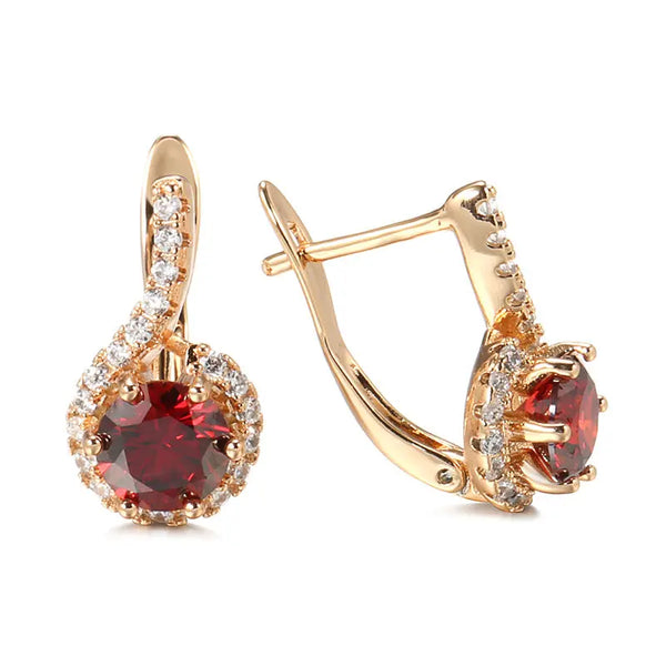 Elegant Zircon Fashion Red Earrings – Posh Atomic