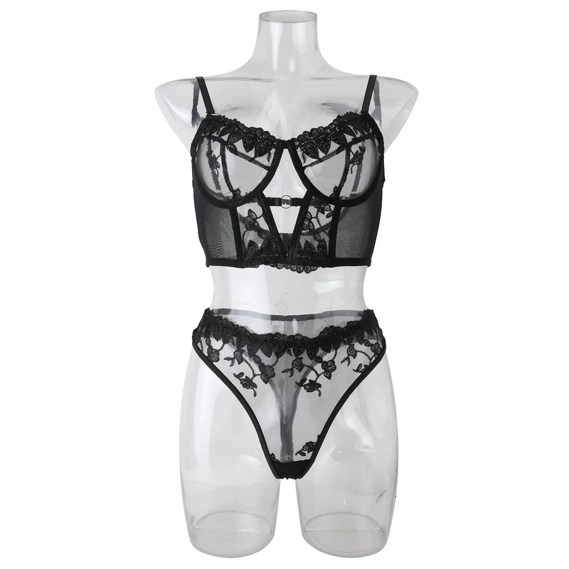 Embroidered Bra Black M – Posh Atomic