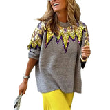 Fashion Colorblock Sequined Pullover Sweater DW0043 Khaki S – Posh Atomic