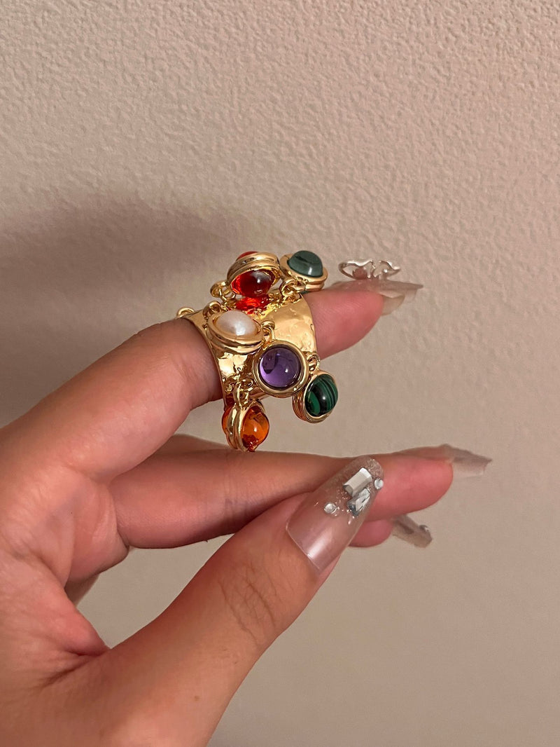 Fashion Vintage Natural Gemstone Peacock Ring – Posh Atomic
